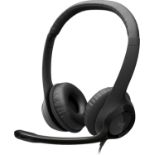RRP £125 Set of 5 x Logitech H390 Wired Headset for PC/Laptop, Stereo Headphones with Noise