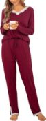 RRP £23.99 Lovasy Pyjamas for Women Super Soft Ladies Pyjamas Long Sleeve Pjs 2 Pieces with Pockets,