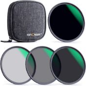 RRP £73.99 K&F Concept 82mm ND4, ND8, ND64, ND1000 Lens Filter Kit for Camera Lens+ Filter Pouch (