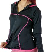 RRP £60 Set of 3 x OYOGA- Gym Jackets Women Black in Polyester and Spandex Define Jacket for