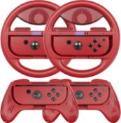 RRP £80 Set of 5 x COODIO Switch Joy-Con Wheel and Grip, Switch Racing Wheel, Joy-Con Hand Grip