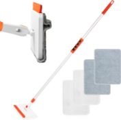 RRP £19.99 Qaestfy Wall & Skirting Board Cleaner Mop Tool with 122cm Long Handle Tile Scrubber Brush