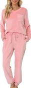 RRP £23.99 Lovasy Women's Fleece Pyjamas Sets Warm Fluffy Pjs with Pockets for Winter, M