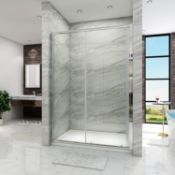 RRP £139.99 ELEGANT 1200mm Sliding Shower Enclosure for Wetroom Cubicle in 6mm Safety Glass Screen