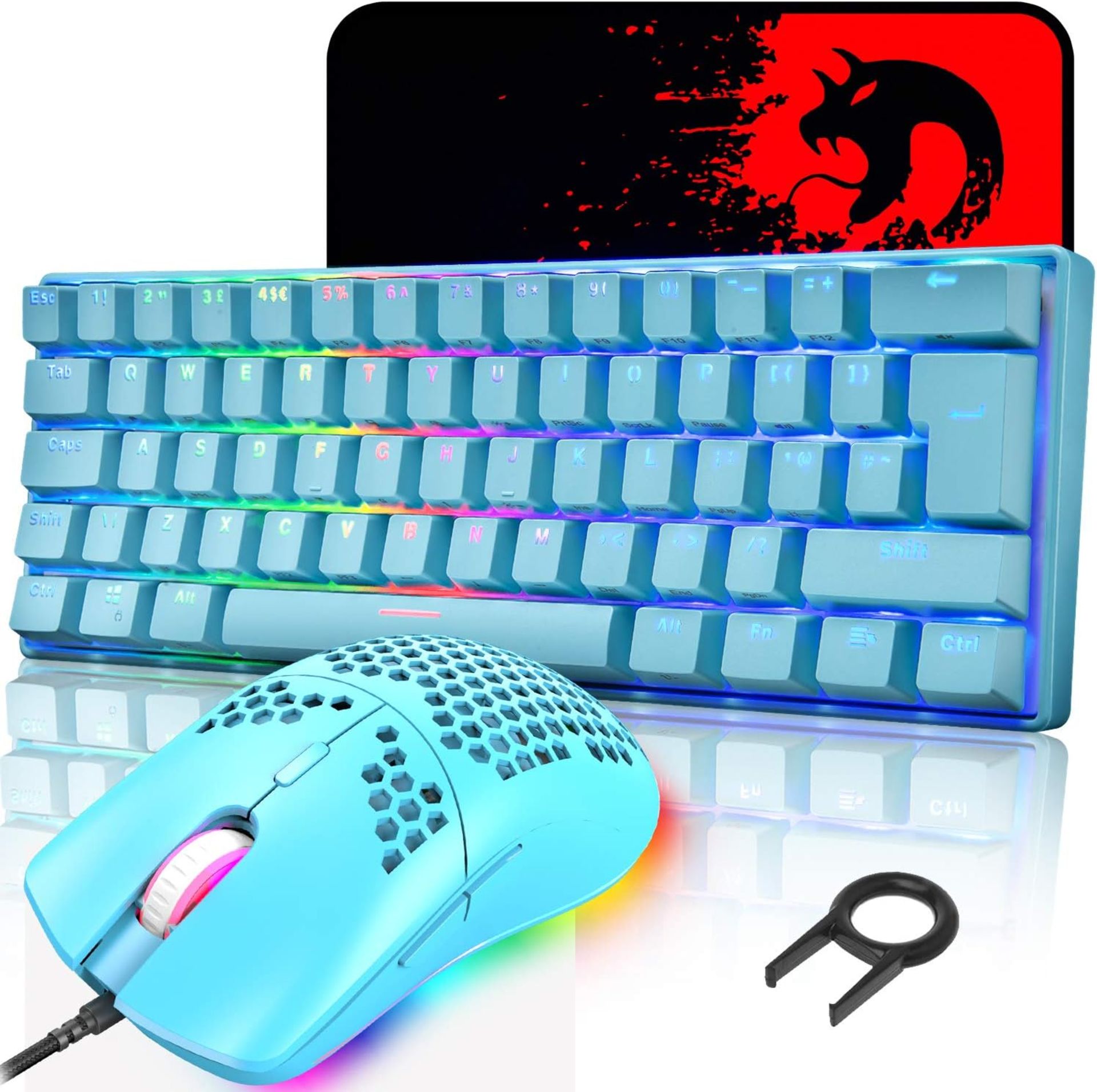 RP £45.99 UK Layout 60% Mechanical Keyboard Wired USB C 14 Chroma RGB Backlit Gaming Keyboard +