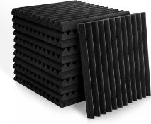 RRP £60 Set of 4 x 12-Pack Set Acoustic Panels, 1" X 12" X 12" Acoustic Foam Panels, Studio Wedge