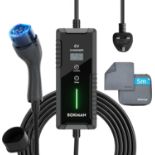 RRP £89.99 bokman Portable EV Charger UK 3 Pin, 5 Meters | 6/8/10/13A | 3.3kW | IP67 Waterproof,