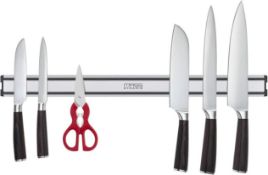 RRP £70 Set of 4 x MASS DYNAMIC Magnetic Knife Rack for Wall,22-Inch Aluminum Storage Magnetic Knife