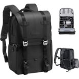 RRP £95.99 K&F Concept® Contrasting Color Design 3-in-1 Camera Backpack, Fully Open + Side Open