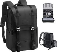 RRP £95.99 K&F Concept® Contrasting Color Design 3-in-1 Camera Backpack, Fully Open + Side Open