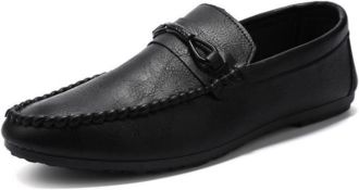 RRP £42.99 Mens Loafers Boat Shoes Leather Moccasins Breathable Office Shoe, 41 EU