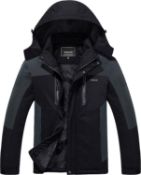 RRP £55.99 KEFITEVD Waterproof Snowboarding Jacket for Men Multi Pockets Warm Fleece Fishing Ski