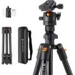 RRP £45.99 K&F Concept Tripod for Camera and Phone, 64 inch/163cm Aluminum Travel Outdoor Tripod