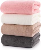 RRP £19.99 Lumimi Towels 4-Piece Soft Microfiber Bath Towel Set Incredibly Absorbent Lightweight