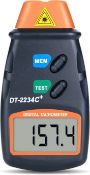 FITNATE Professional Digital Tachometer, Non Contact Digital Laser Photo Tachometer RPM Tach