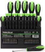 RRP £29.99 TOOLZILLA Professional Screwdriver Set 36 Piece Magnetic Screwdriver Tool Set for DIY