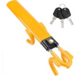 RRP £39.99 Tevlaphee Steering Wheel Lock Twin Bar, Car Lock Anti-Theft Device, High Visibility,