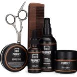 Professional 6 Pieces Mens’ Beard Grooming Kit - Includes Beard Oil, Balm, Wax, Shampoo, Comb and