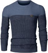 RRP £220 Lot of 11 x Elegancity Mens Sweater Jumpers Casual Slim Fit Knitted Pullover Crew Neck