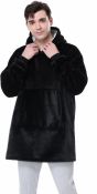 Oversized Blanket Hoodie Comfy & Fluffy Wearable Blanket Soft Sherpa Fleece Throw Hooded Giant