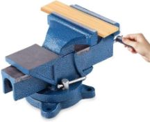 RRP £69.99 Heavy Duty Table Vice, Swivel Workshop Bench Vice Clamp, 6 Inch 150mm 12Kg Universal