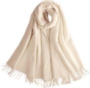 RRP £45 Set of 3 x SUNTRADE Women Pashmina Scarf Winter Shawl Wrap Solid Color Blanket Scarves
