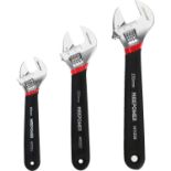 RRP £22.99 MAXPOWER Adjustable Spanner Set, 3PCs Adjustable Wrench Set Shifter Spanners with Soft
