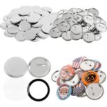 RRP £60 Set of 3 x Dyna-Living 200Pcs Buttons Badges Pins 37mm/1.46inch Badge Making Kit Metal Round