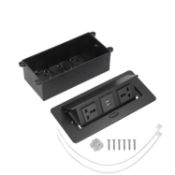 RRP £37.99 Pop Up Electrical Outlet Cover Box, 2 Sockets Power Plugs and 2 USB, Floor Sockets