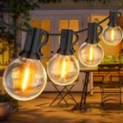 RRP £39.99 iVokfat Outdoor String Lights, 120ft/37m Lights String LED Bulbs, G40 Dimmable
