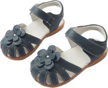 RRP £100, Lot of 6 x Aileese Toddler Baby Little Kid Girl Genuine Leather Soft Closed Toe Fashion