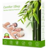 RRP £27.99 Waterproof Mattress Protector EU Double 140 x 200 cm 100% Bamboo Anti Allergy Cooling