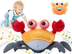 RRP £80 Set of 5 x Growinlove Baby Crawling Crab Musical Toy, Toddler Electronic Light Up Crawling