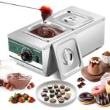 RRP £159 Huanyu 600W Commercial Chocolate Tempering Machine 30?~80? with 2 * 1.6L Pots Auto Temp