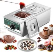 RRP £159 Huanyu 600W Commercial Chocolate Tempering Machine 30?~80? with 2 * 1.6L Pots Auto Temp