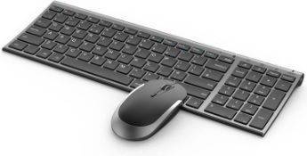 RRP £37.99 Seenda Wireless Rechargeable Keyboard and Mouse Combo, 2.4G USB Keyboard and Mouse Set