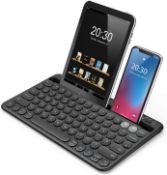 RRP £24.99 Seenda Bluetooth Keyboard with Tablet/Phone Holder, Dual Bluetooth Connections, Small