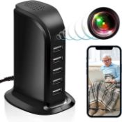 RRP £55.99 4U Hidden Spy USB Charger Camera WiFi Hidden Camera HD 1080P Nanny Cam Security Home