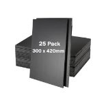 RRP £38 Set of 2 x HAKZEON 25 Pack A3 Black Foam Boards, 5mm Thick Polystyrene Foam Core Board for