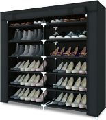 RRP £29.99 Meerveil Shoe Rack 7 Tier Canvas,Shoe Cabinet,Shoe Rack Standing Shoes Storage