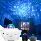RRP £25.99 Galaxy Projector, WiFi Star Projector with Alexa Google Assistant Voice Control, Waves
