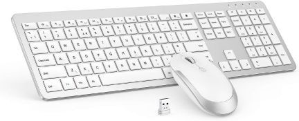 RRP £28.99 Seenda Wireless Keyboard & Mouse Sets - Slim Thin Wireless Keyboards and Mouse Combo Full