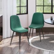 RRP £66.99 Mondeer Dining Chairs Set of 2, Velvet Kitchen Chairs with Metal Legs and Fabric