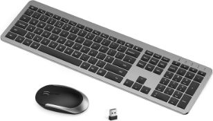 RRP £35.99 Seenda Wireless Rechargeable Keyboard and Mouse Set, Seenda Full Size Thin Wireless