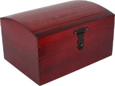 RRP £34.99 Creative Deco Large Wooden Storage Box Burgundy with Lid | 34.5 x 25 x 19.2 cm | Wood