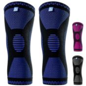 RRP £50 Set of 6 x ABYON Knee Support Brace for Men and Women (1 Pair), Knee Compression Sleeves
