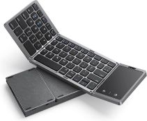 RRP £28.99 Seenda Foldable Bluetooth Keyboard with Touchpad, Rechargeable keyboard UK layout Mini