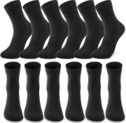 RRP £24 Set of 2 x CAMBIVO 6-Pairs Mens Socks Breathable Socks Insulated Cotton Socks Casual Crew
