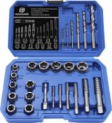 RRP £45.99 Nuovoware Screws & Bolts Extractor Set Right-Hand Drill Bit with Hex Adapter, Easy Out