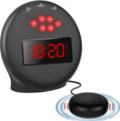 RRP £23.99 Bavonar Alarm Clock, Super Loud Digital Clock Mains Powered, Bedside Alarm Clock with Bed